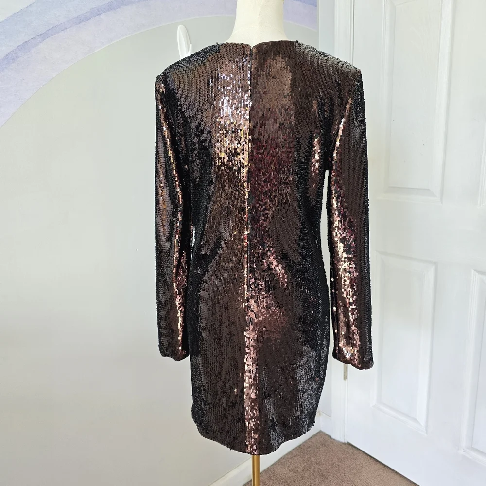 Banana Republic | Large | Chocolate Brown Stretch-Sequin Mini Dress - Picture 5 of 15
